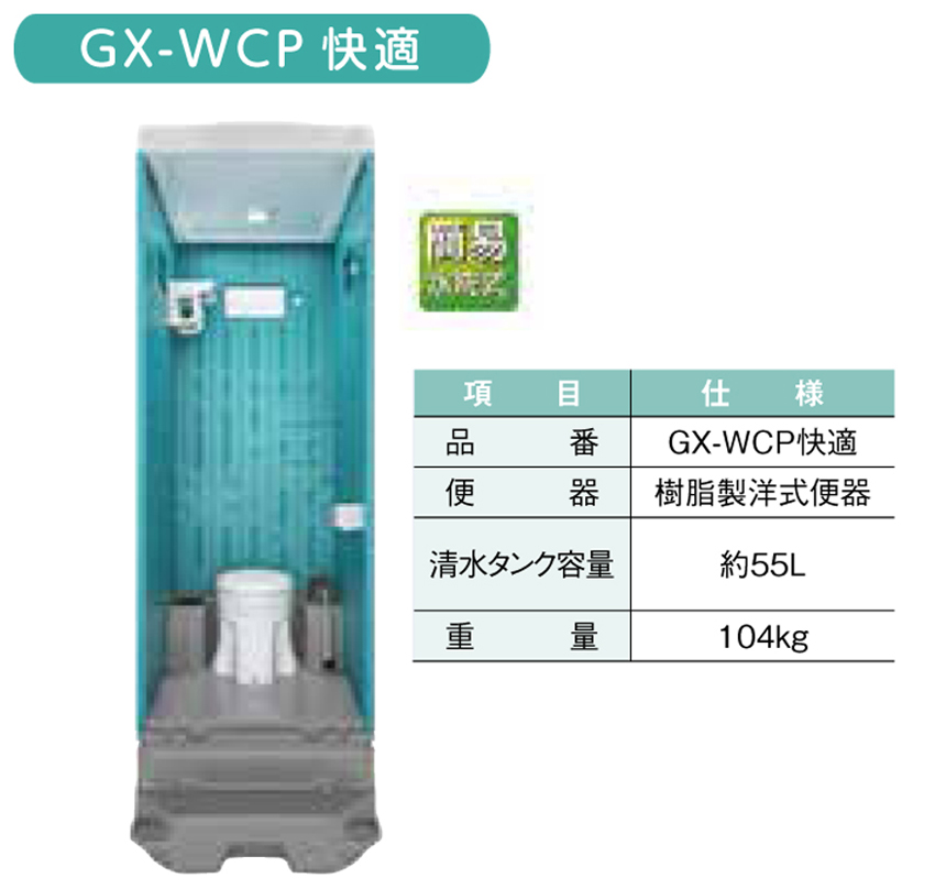 仮設トイレ GX-シリーズ - 【LLC】物流総合レンタルサイト｜日建リース工業